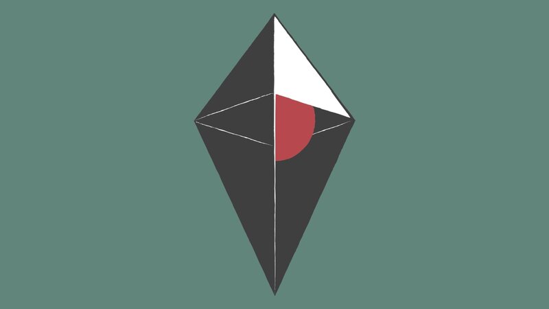 Geometric Shape with Red Circle