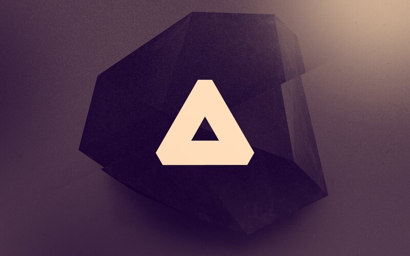 Geometric Shape with Triangle — Purple, Minimalist, Abstract