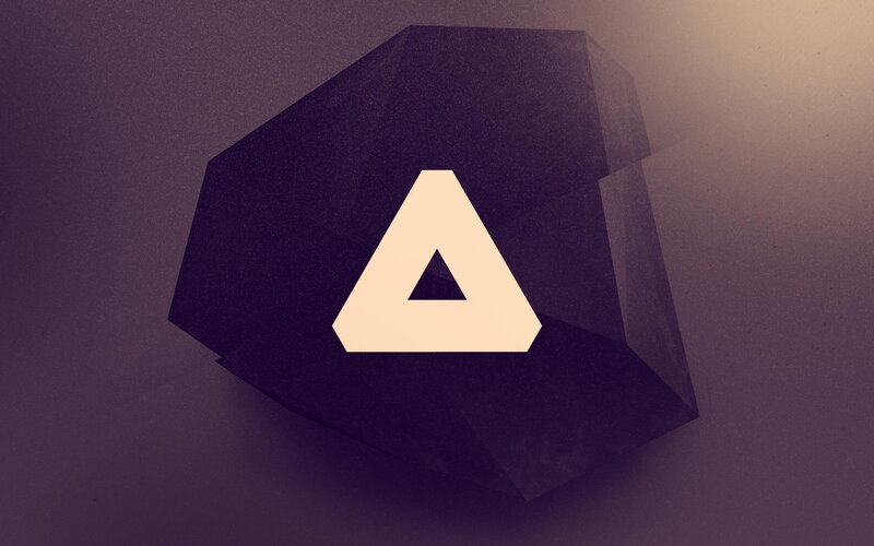 Geometric Shape with Triangle — Purple, Minimalist