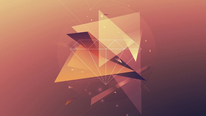Geometric Shapes and Lines — Orange, Calm, Sunset