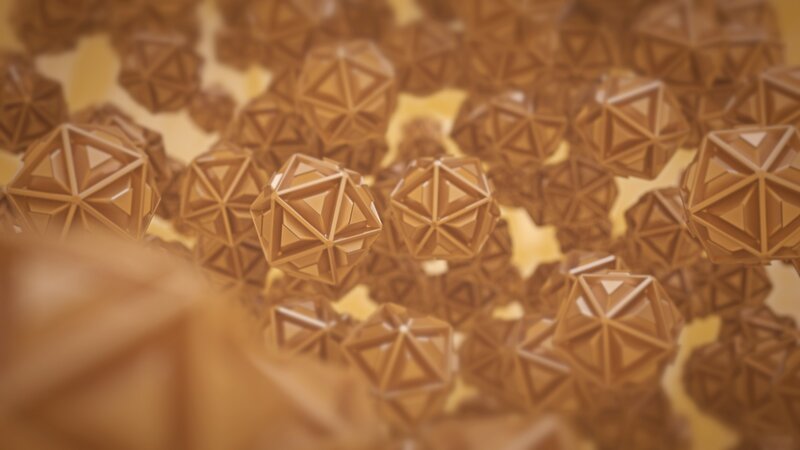 Geometric Shapes Floating — Brown