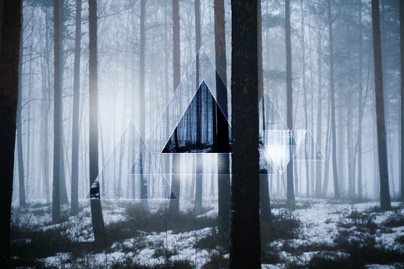 Geometric Shapes in Forest — Blue