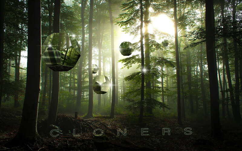 Geometric Shapes in Forest — Green, Serene