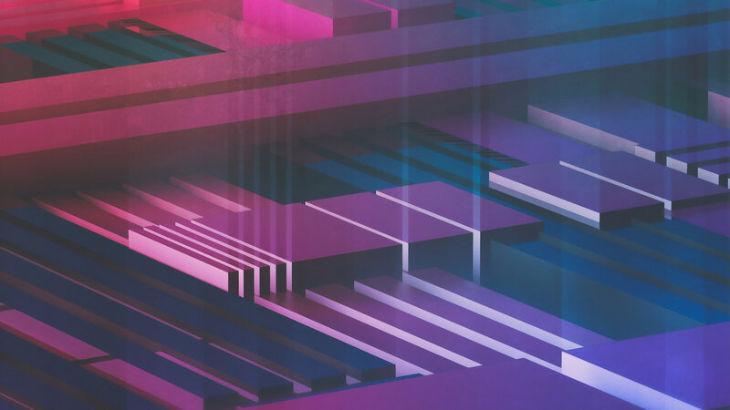 Geometric Shapes in Motion — Purple, Dynamic
