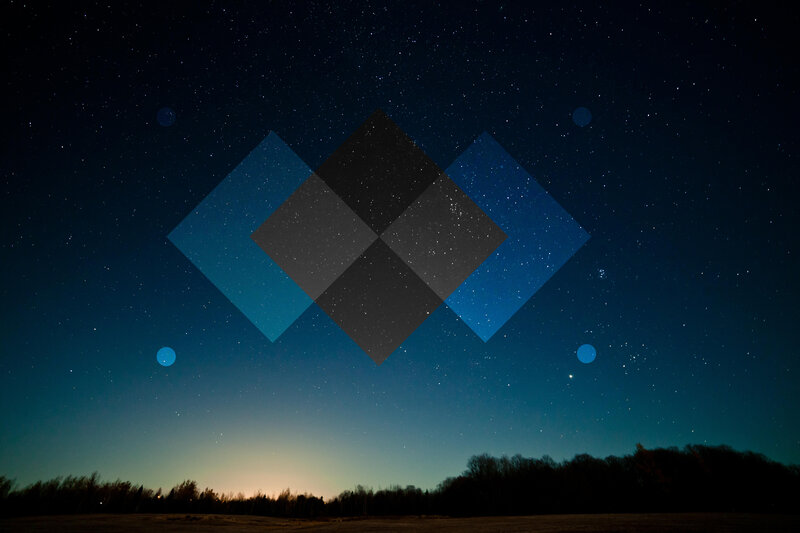 Geometric Shapes in Night Sky