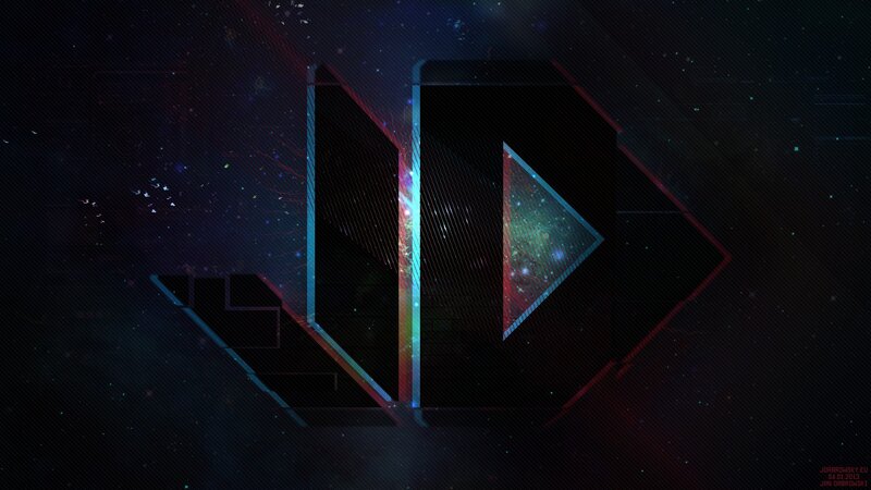 Geometric Shapes in Space — Black, Cosmic