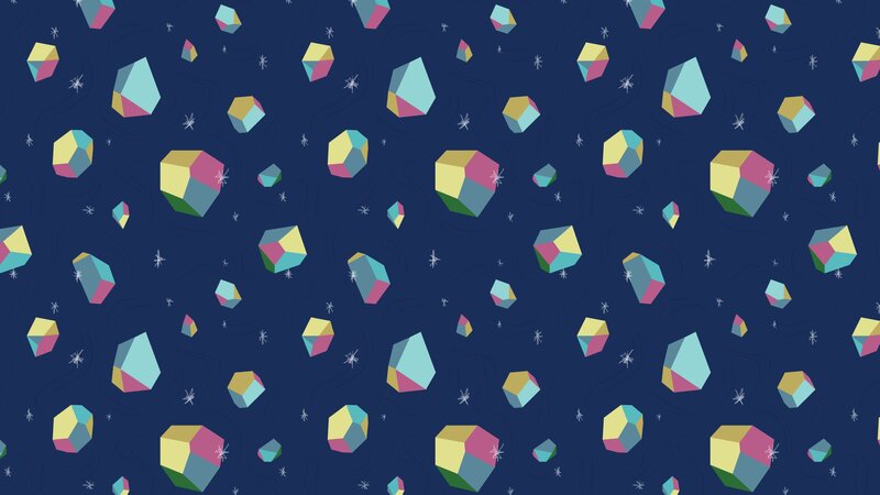 Geometric Shapes in Space — Blue