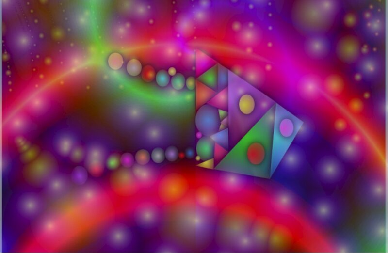 Geometric Shapes in Space — Purple