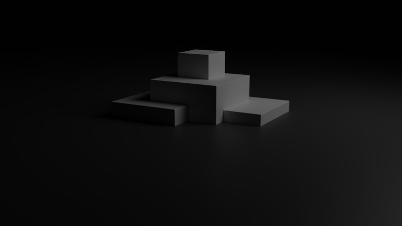 Geometric Shapes on Black — Minimalist, 3d Render