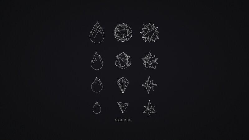Geometric Shapes on Black — Minimalist, Abstract