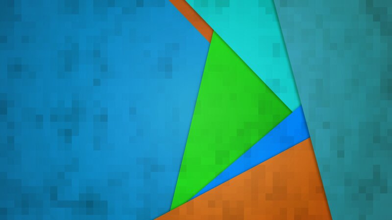 Geometric Shapes on Blue Background