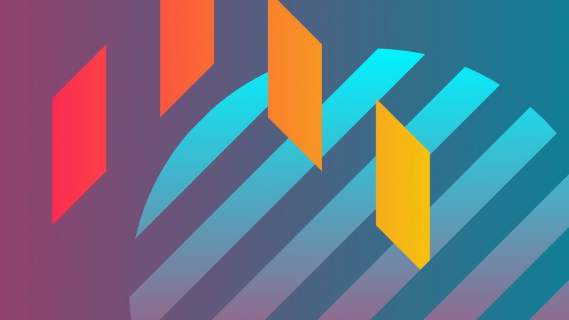Geometric Shapes on Gradient — Blue