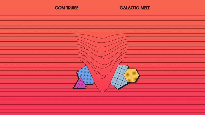 Geometric Shapes on Red Background — Abstract, Vector Art