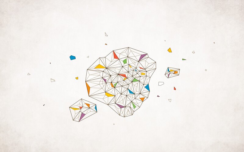 geometric shapes on textured background