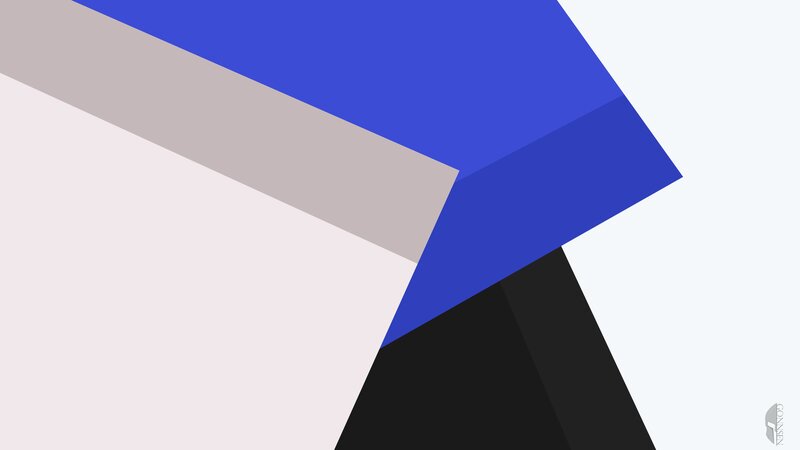 Geometric Shapes Overlapping — Blue, Calm