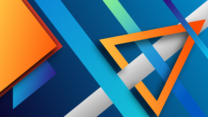 Geometric Shapes Overlapping — Blue, Dynamic