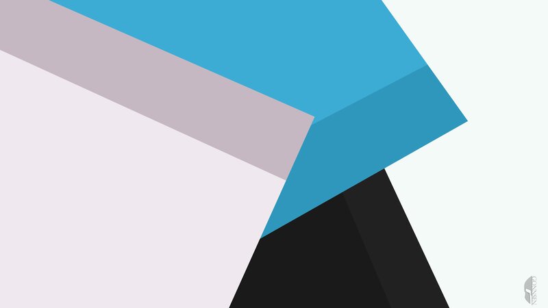 Geometric Shapes Overlapping — Blue
