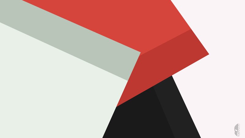 Geometric Shapes Overlapping — Red