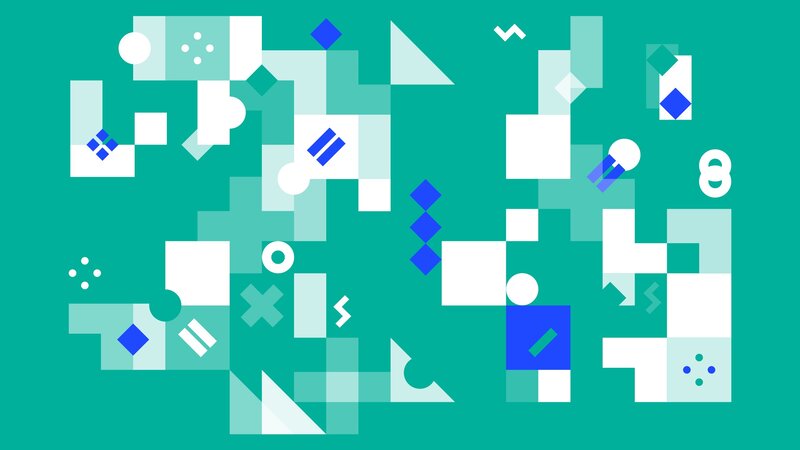 Geometric Shapes Pattern — Teal