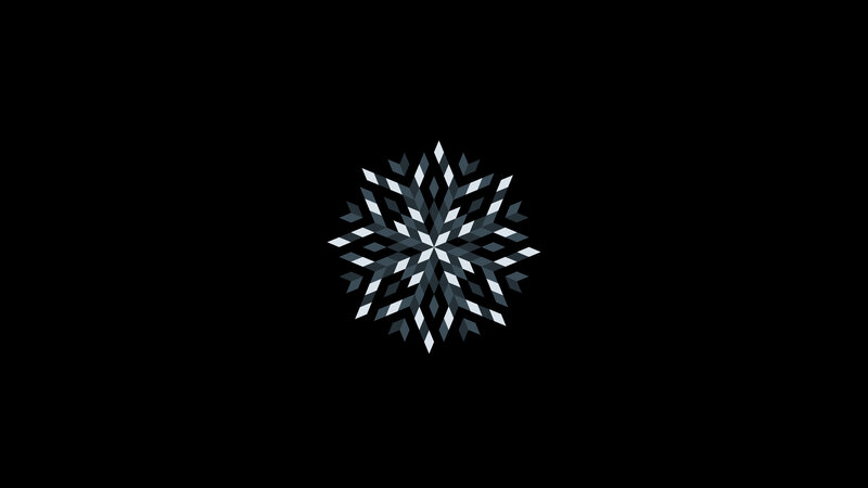 Geometric Snowflake Design — Black
