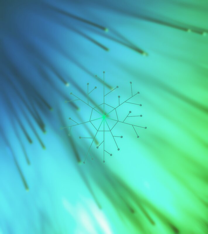 Geometric Snowflake Design — Blue