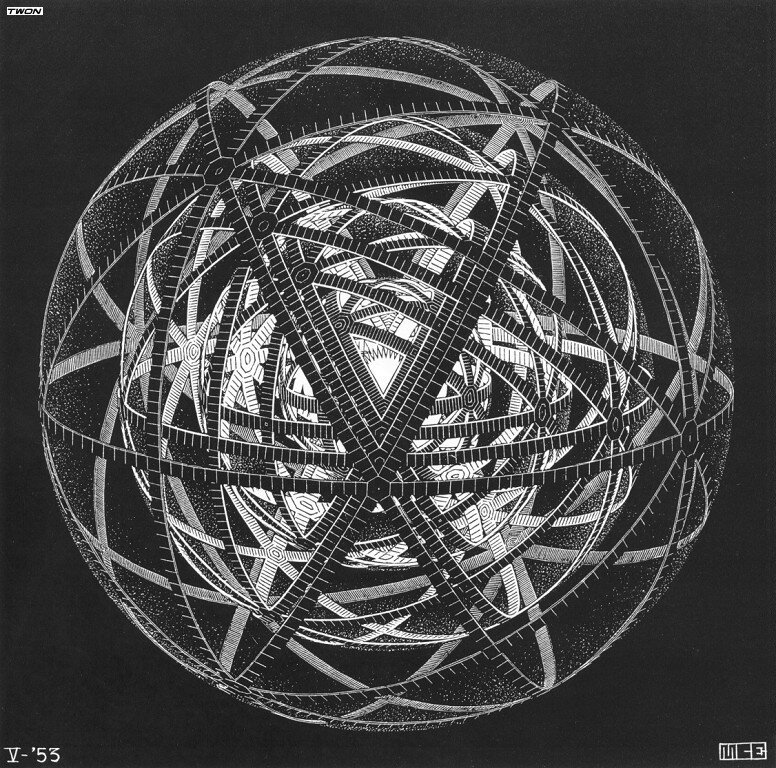 Geometric sphere artwork