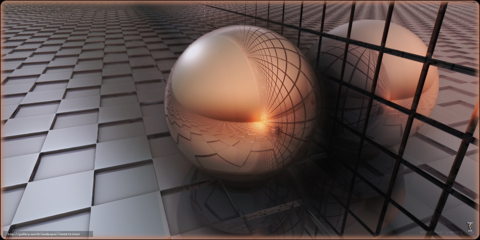 geometric sphere in grid