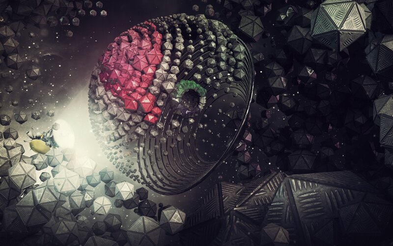 Geometric Sphere in Space — Black