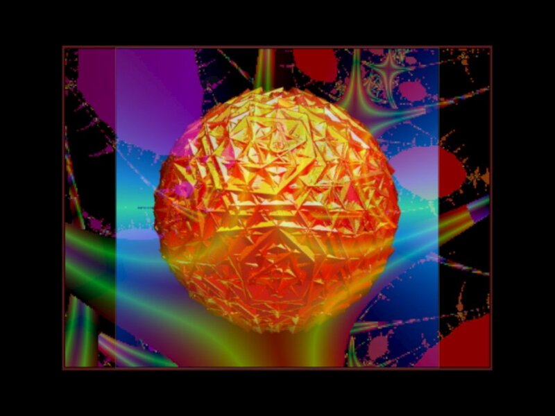 Geometric Sphere in Space — Yellow