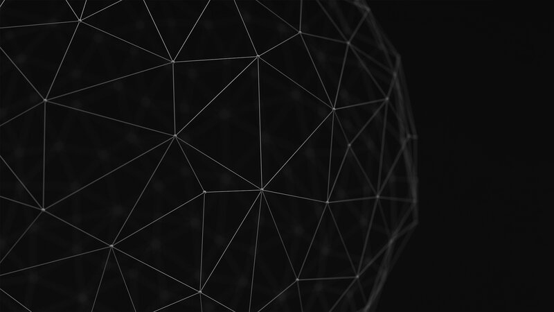 Geometric Sphere Network — Black, Minimalist