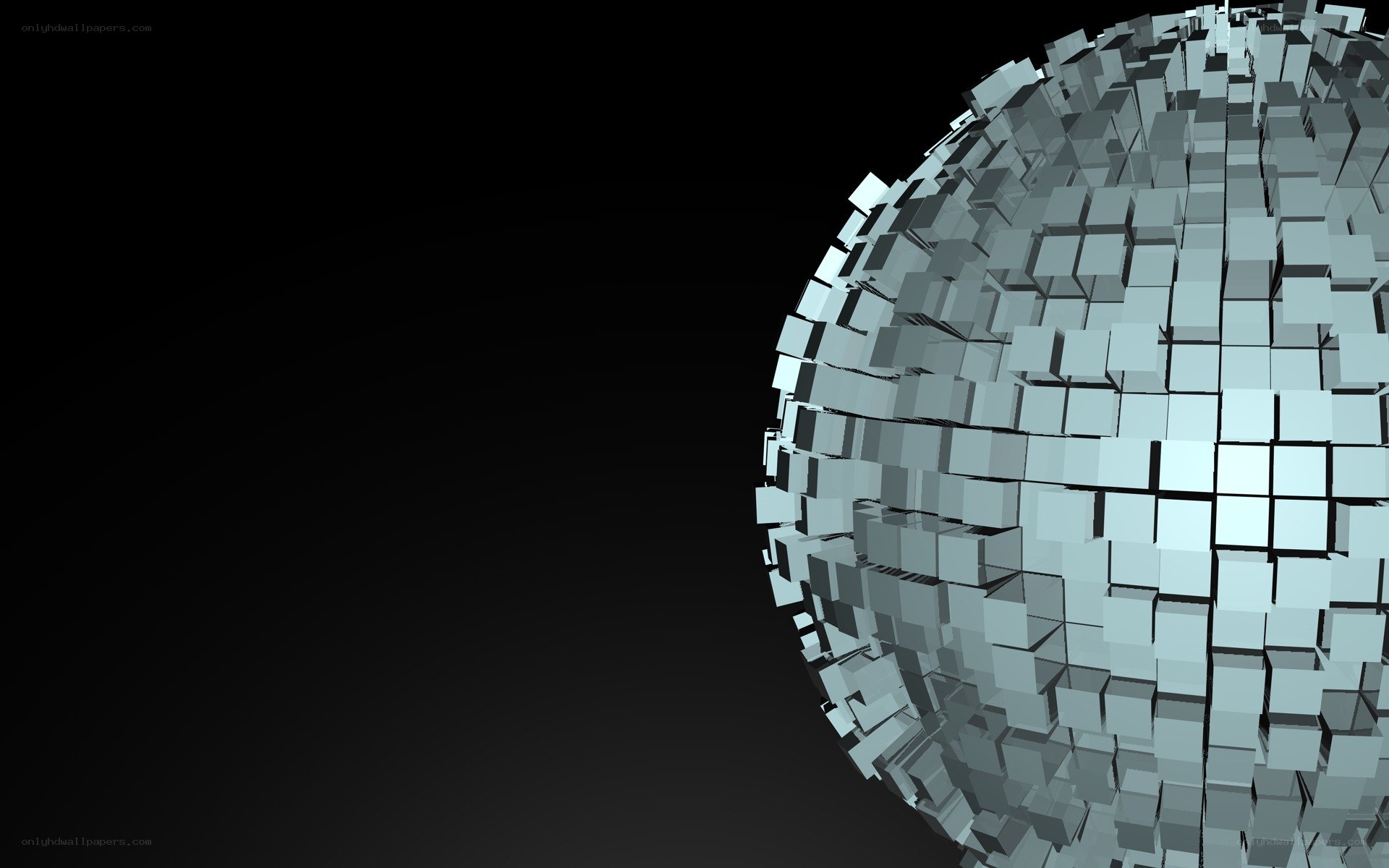 geometric sphere of cubes