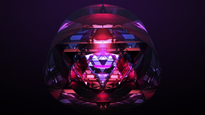 Geometric Sphere Structure — Purple, Dark