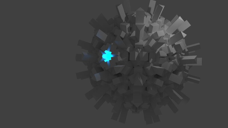 Geometric Sphere with Blue Light