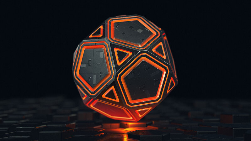 Geometric Sphere with Glowing Edges