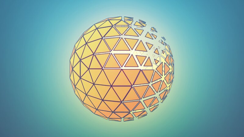 Geometric Sphere — Yellow