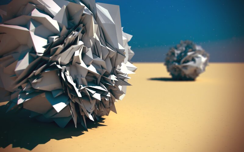 Geometric Spheres in Desert — Beige
