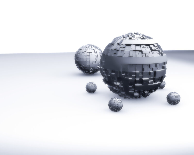geometric spheres in white space