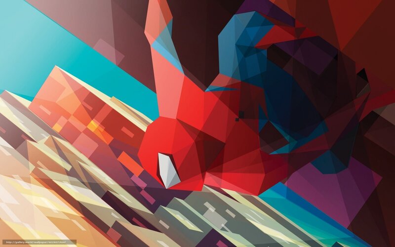 geometric spider-man artwork