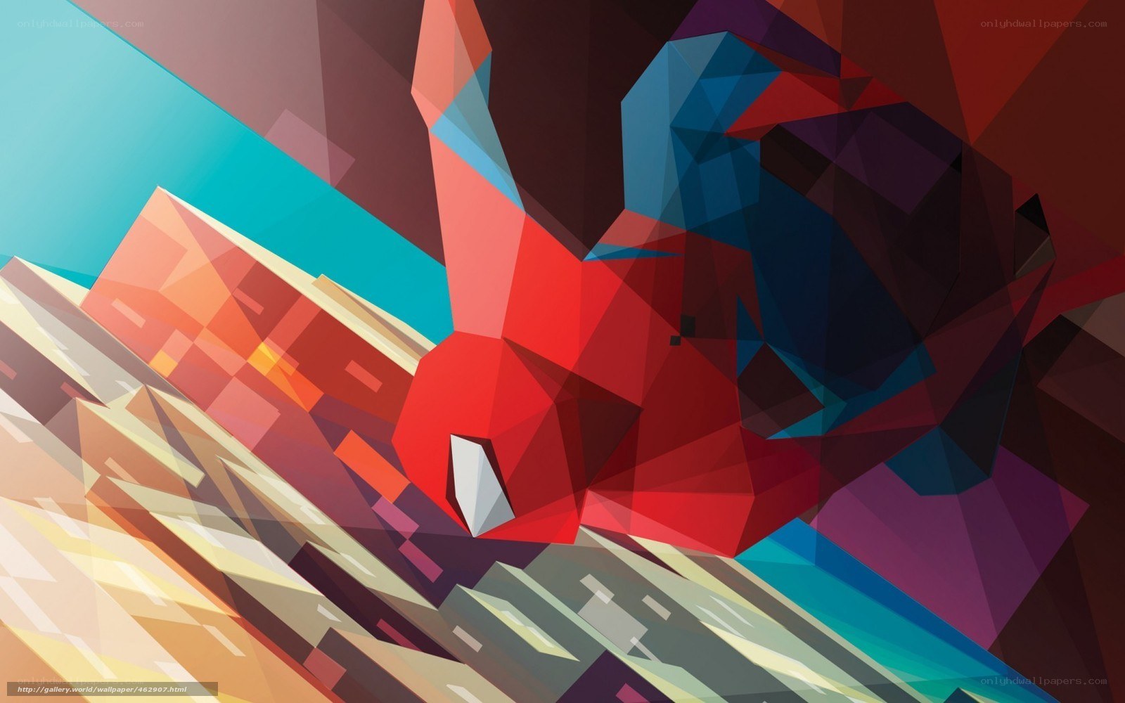 geometric spider-man artwork