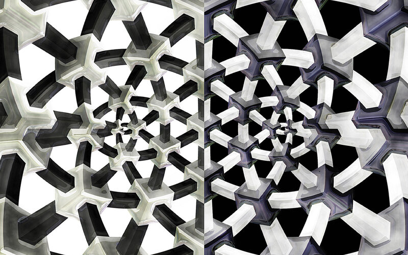 Geometric Spiral Pattern — Black, Hypnotic