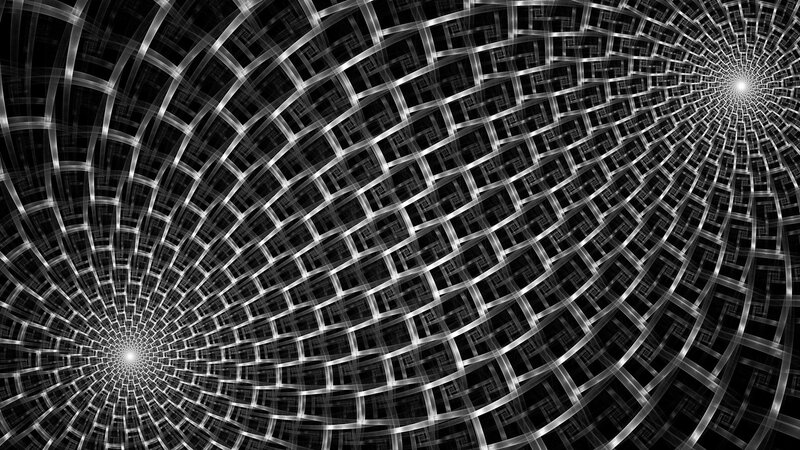 Geometric Spiral Pattern — Black