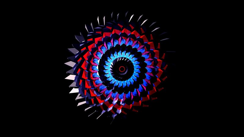 Geometric Spiral Pattern — Blue