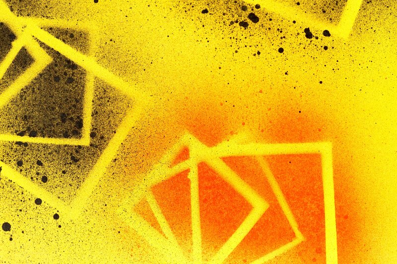 geometric spray paint art