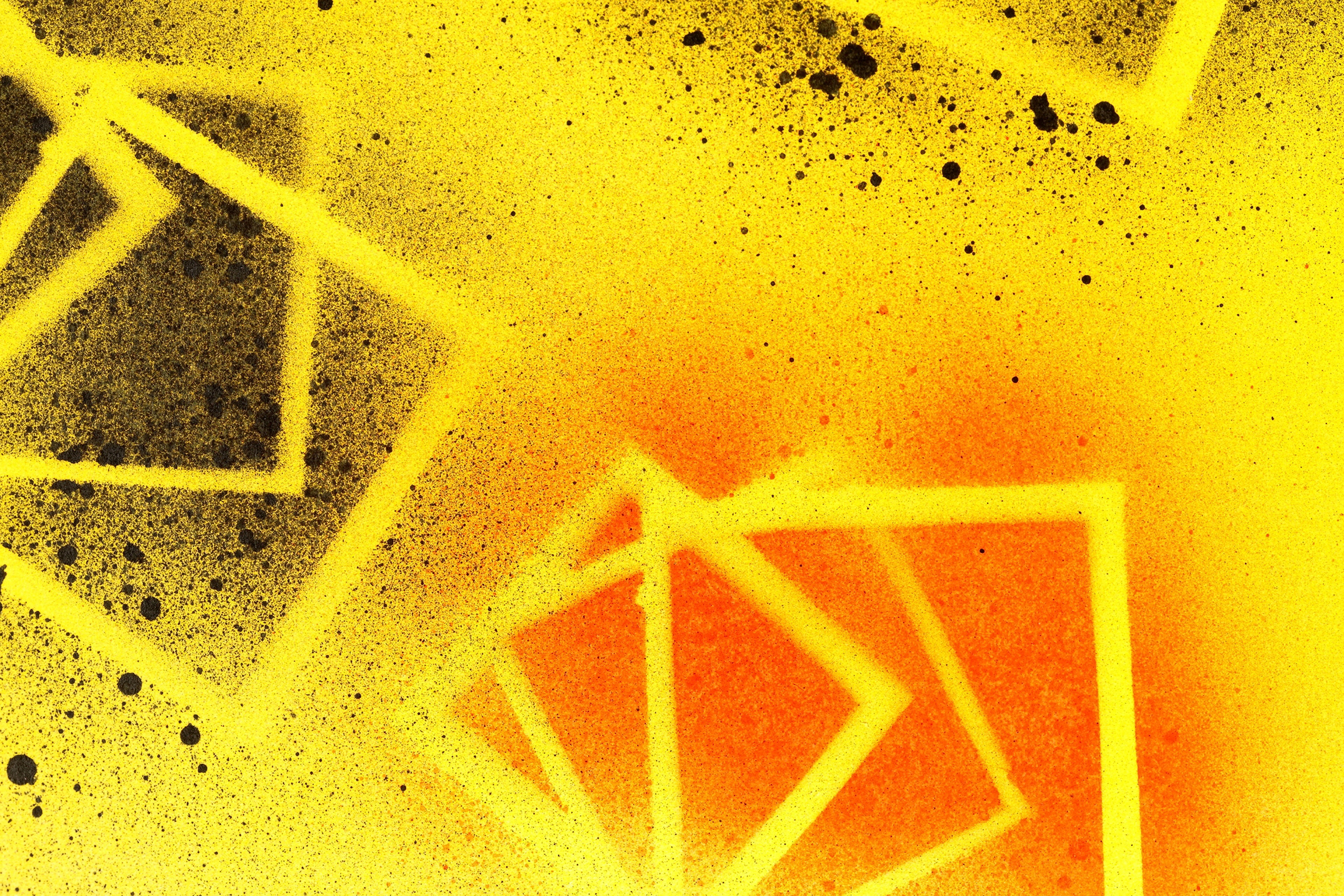 geometric spray paint art