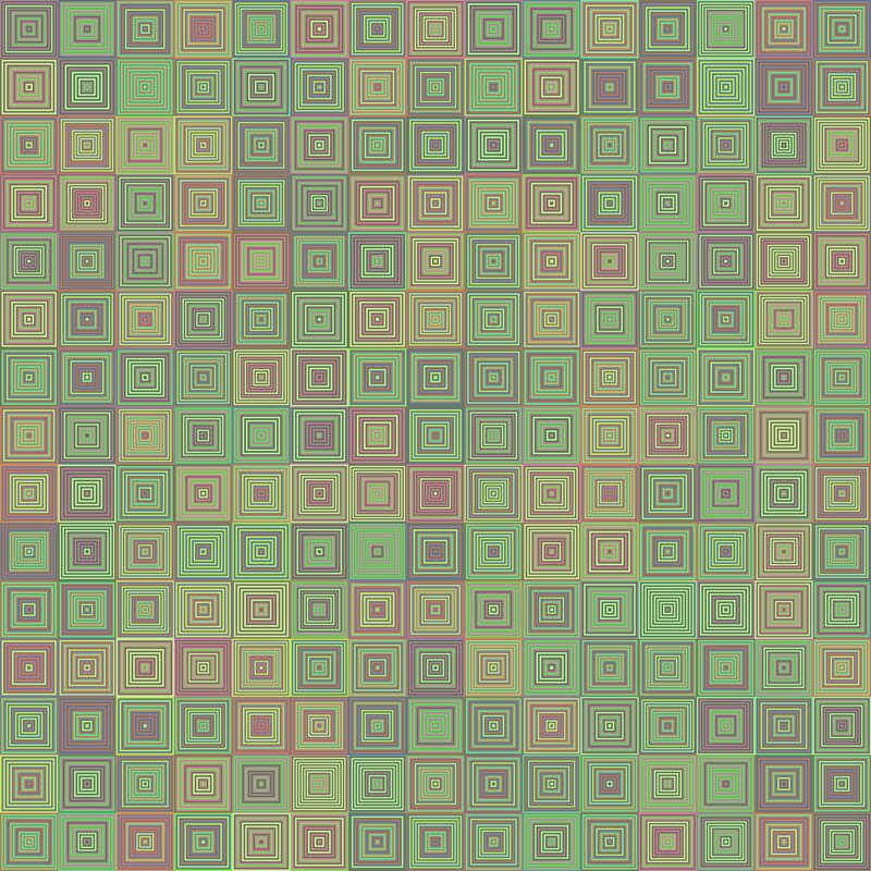 Geometric Square Pattern — Green