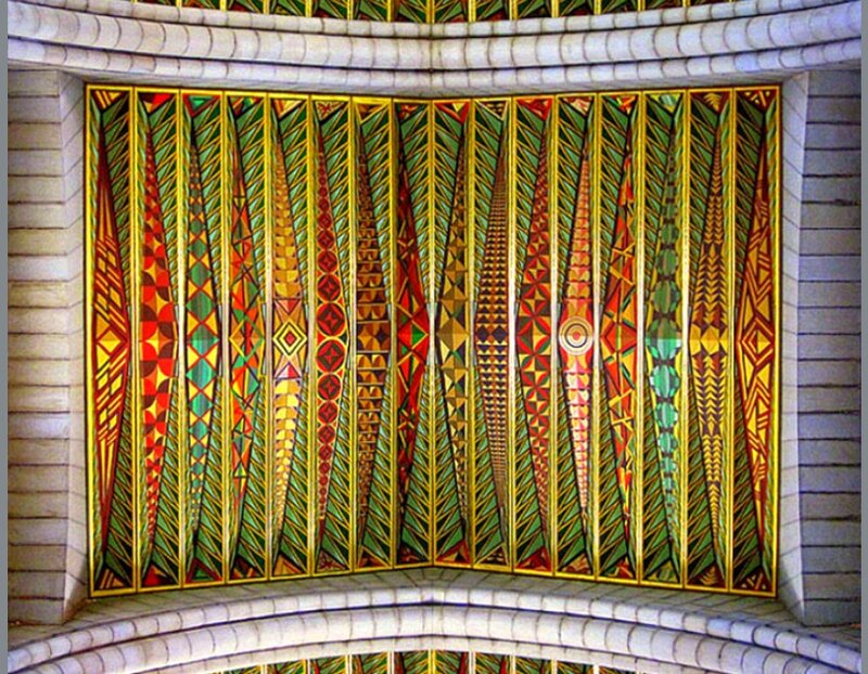 Geometric Stained Glass Panel