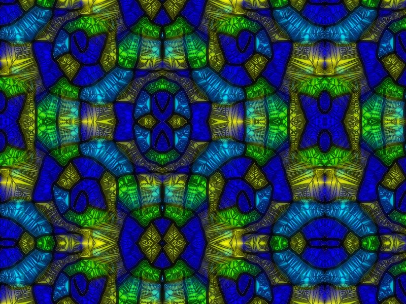 Geometric Stained Glass Pattern — Blue