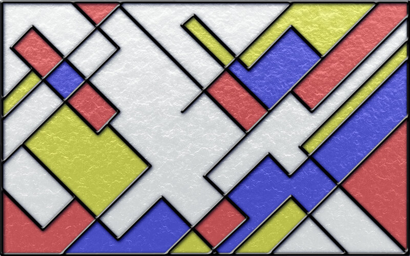 Geometric Stained Glass Pattern — White