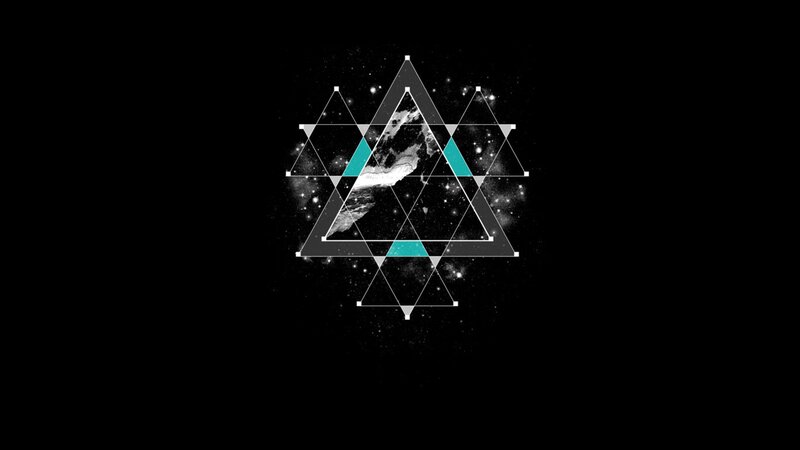 Geometric Star Pattern — Black, Cosmic