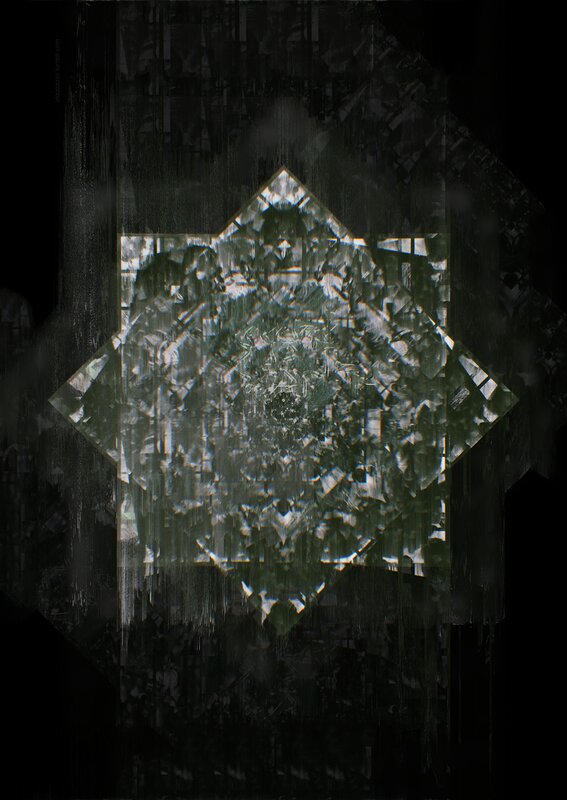 Geometric Star Pattern — Black, Dark